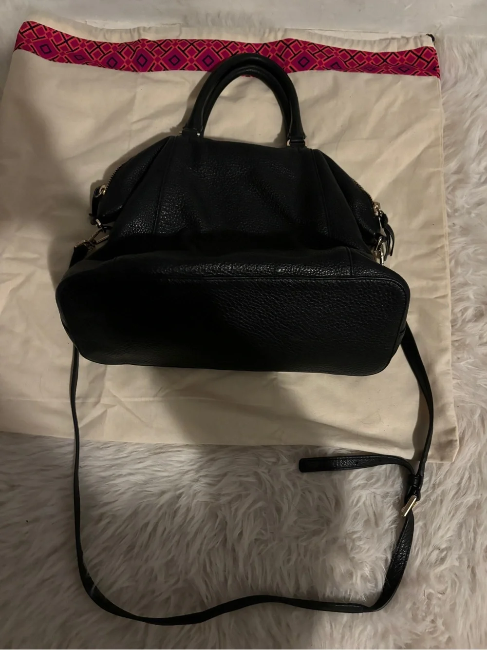 Tory Burch Black Leather Crossbody Satchel